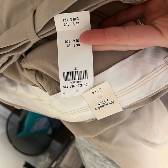 Abercrombie Belted tailored wide leg pant light taupe - Picture 5 of 5